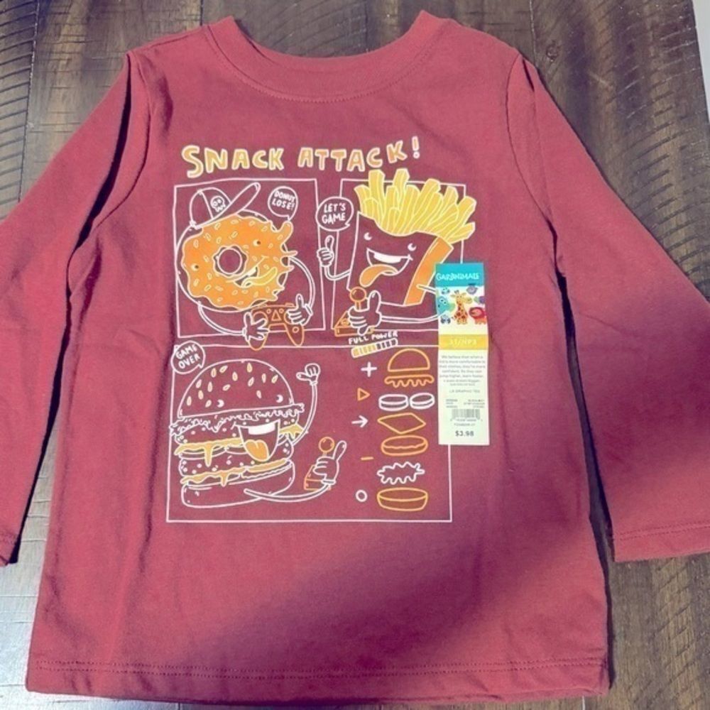 5/25 - Buy 5 for $25  Garanimals - Snack Attack Boys Shirt- NWT